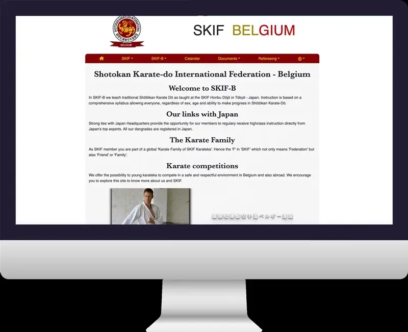Site SKIF Belgique sur un écran d'IMac